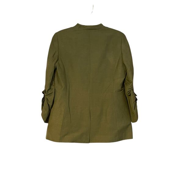 Calvin Klein Womens NEW Size 12 Olive Green Linen Blend Lined 3/4-Sleeve Blazer - Picture 5 of 11